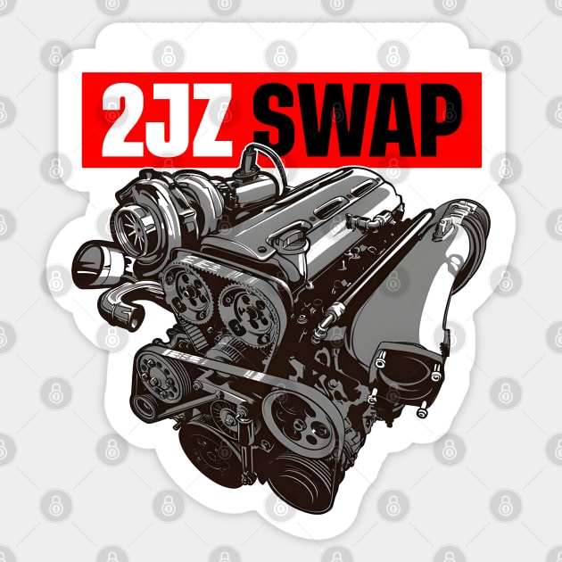 2jz Swap Sticker by Rflectionart